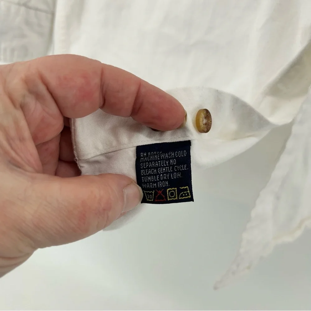 WOODS & GRAY Shirt Mens White Long Sleeve Sz S US XL Button Down 100% Cotton - Picture 4 of 8